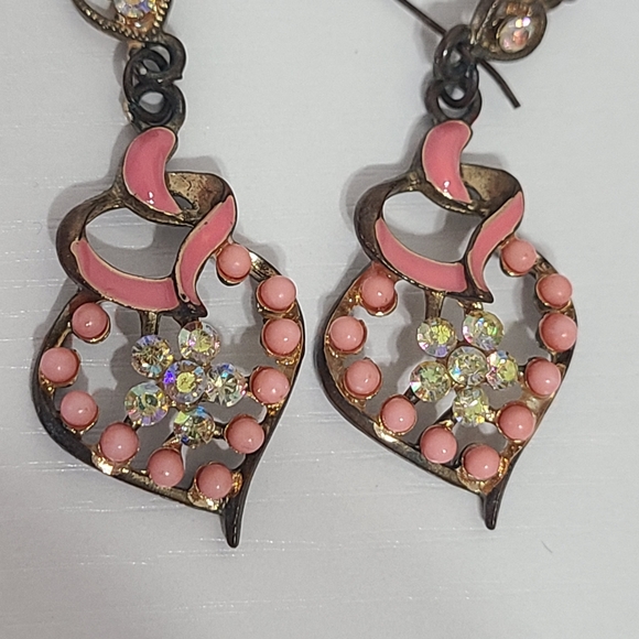 Heart Rhinstone Earrings - Picture 3 of 8